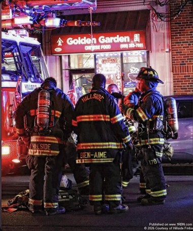 Hillside Firefighters Assisted at Elizabeth Structure Fire