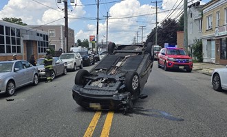 Hackensack Firefighters Respond to Rollover Motor Vehicle Crash