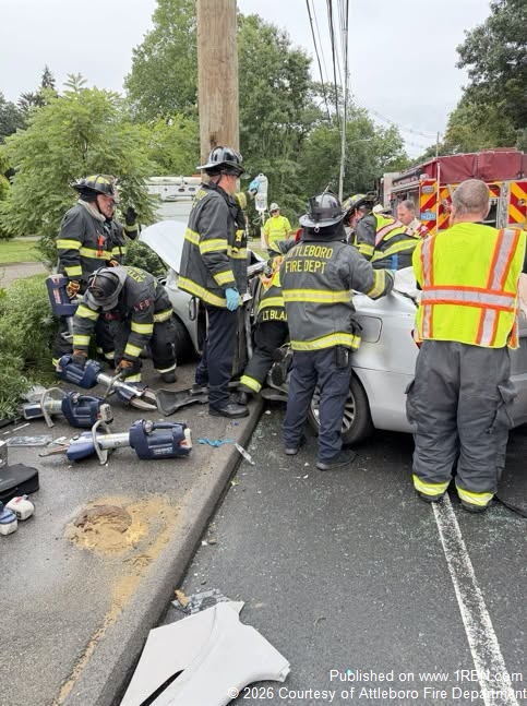 Attleboro Firefighters Extricate Driver From Serious West Street Crash