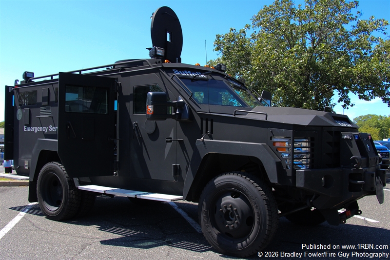 Suffolk County Police Department armored vehicle on display 