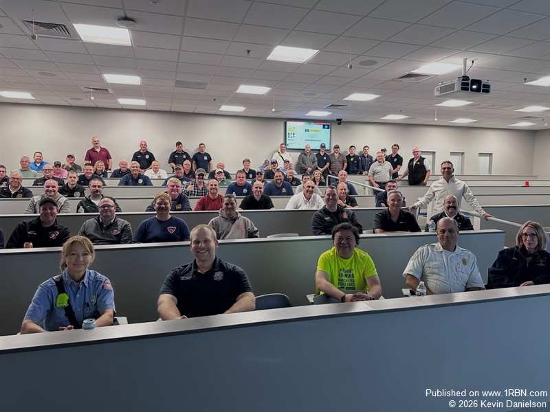 Deputy Chief Frank Viscuso with his class at Eastern Fire School in Willimantic, CT on Thursday, 10/8/26.
