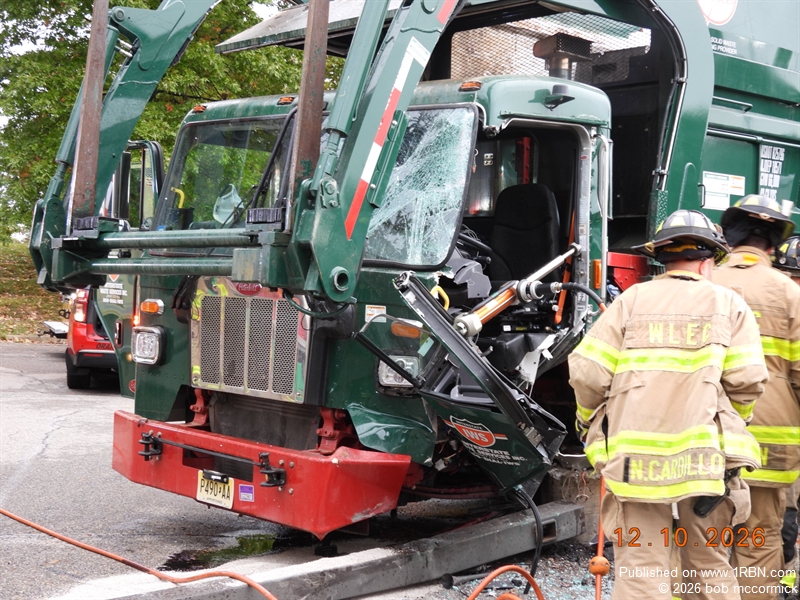 Truck into pole entrapment 