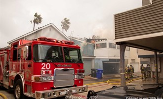 Mission beach structure fire damages 2nd story of house