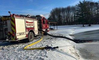Mocanaqua Firefighters Establish Fill Site to Support Hemlock Springs House Fire