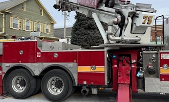 Mount Joy Fire Department Assists with Removal of Town Christmas Tree Decorations