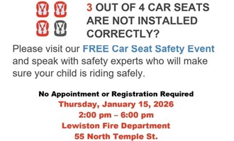 Lewiston Fire Department Announces Free Car Seat Safety Event