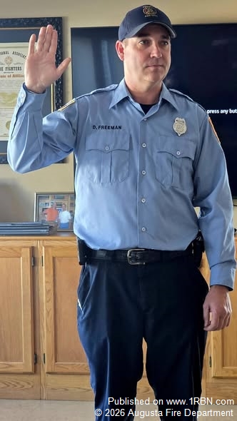 Augusta Fire-Rescue Promotes Dustin Freeman to Lieutenant