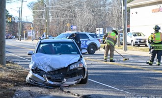 School Bus and Car Collide In Mastic ; One Transported to Hospital