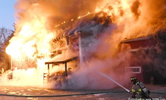Wind-Driven Fire Tears Through Franklin Barn