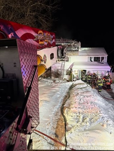 Truck 241 Responds to Mutual Aid Working Fire in Waldwick