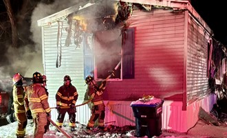 Mobile home fire in Fayette