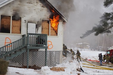 Northwood Fire Department Trains at Old Camp Building