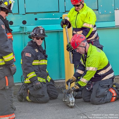 Westport Firefighters Train on Vehicle Stabilization and Controlled Lifting Techniques