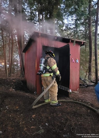 Lee Fire Rescue Respons To Shed Fire