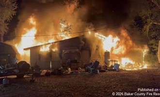 Fully Involved Garage Fire Contained on Persimmon Road in Baker County