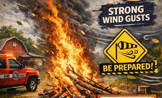 Outdoor Burning Permitted With Caution as Wind Gusts Increase