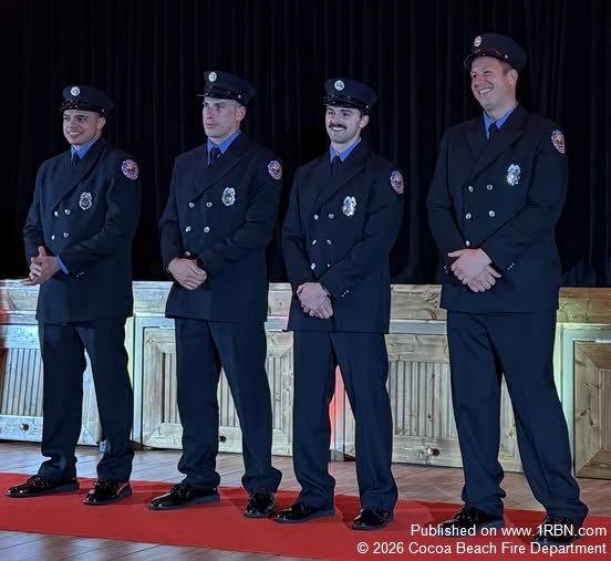 Cocoa Beach Fire Department Welcomes New Firefighters as Sworn Members