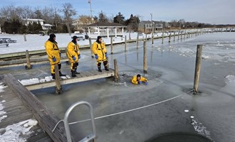 Bellport Fire Department Conducts Cold Water and Ice Rescue Training Amid Extreme Conditions