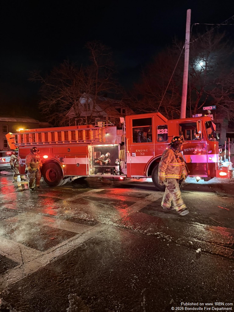 Bondsville Engine 32 Assists at Ware Structure Fire