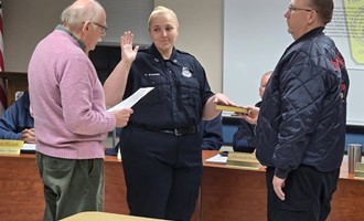 Monroe Township Fire District #3 Holds Swearing-In Ceremony and Recognizes Firefighter Milestone