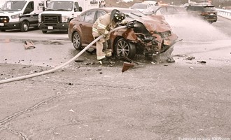 Two vehicle MVA Entrapment