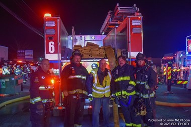 First Due Engine Crew After A Large Fire In East Farmingdale