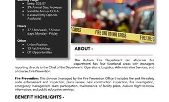 Auburn Fire Department Announces Hiring for Fire Prevention Officer