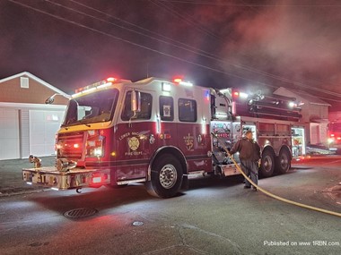 Engine Tanker 1 of the Lower macungie Fire Department on the scene of a Dwelling Fire