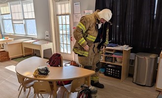 Amherst Fire and EMS Promotes Fire Safety with Pre-K Students at Sunrise Children’s Center