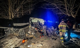 Truck Rips in Half After Crashing Into Tree, Driver Seriously Injured in Bennington