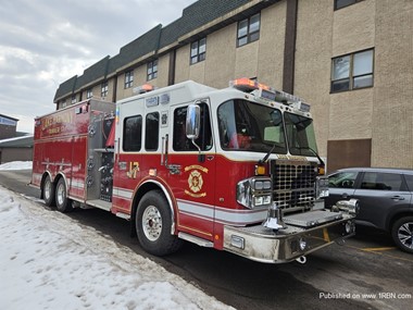 Tanker 17 of the Lake Harmony Fire Company on the scene of an automatic fire alarm