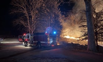 Yantic Brush Fire Threatens Sheds