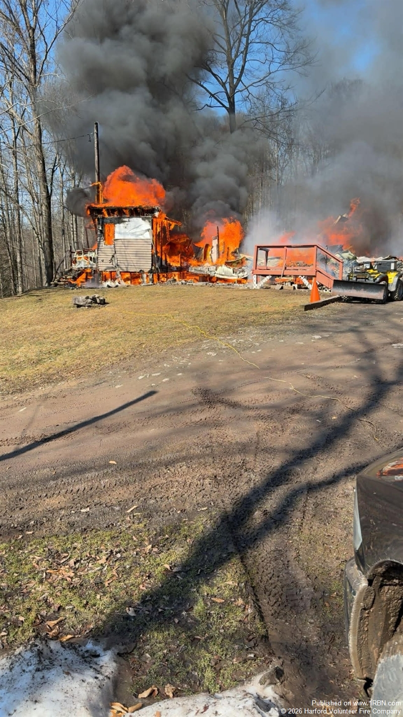 Fire Search Firefighters Overcome Difficult Terrain to Control Harford House Fire