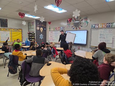 Firefighters Visit 3rd Grade Class for Fire Safety Lesson