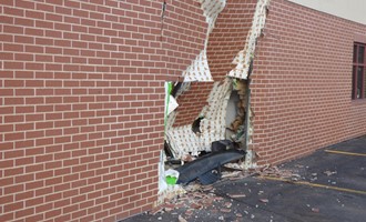 Car Into building In Jamestown N.Y.