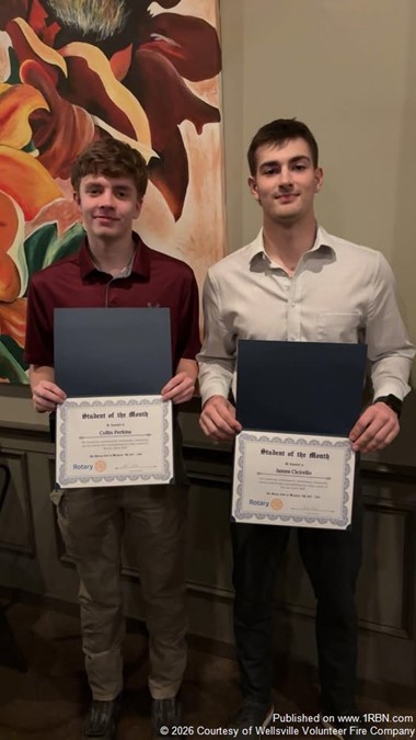 Wellsville Volunteer Fire Company Members Honored as Students of the Month