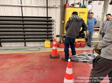Cronomer Valley Firefighters Practice Tool Control During Drill
