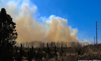Massive Brush Fire Burns on Long Island