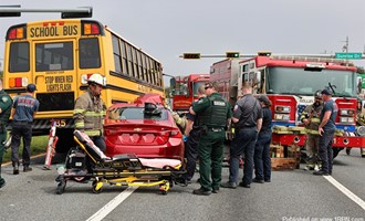 Fatal M.V.C. (Vehicle vs School Bus) in Holley-Navarre, Florida