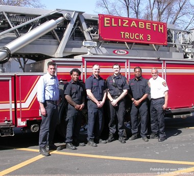 Elizabeth Brothers and Sisters of Truck 3 with Battalion Chief