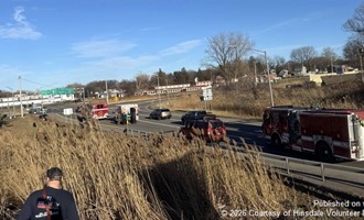 One Vehicle Rolls Into Creek During Highway Collision