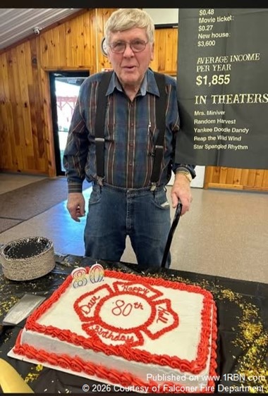 Falconer FD Raises Flag in Honor of David Hall