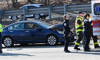 Three-Car Crash on I-95 in Waltham