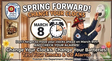 Tiverton Fire Department Reminds Residents to Check Smoke and CO Alarms During Daylight Saving Time 