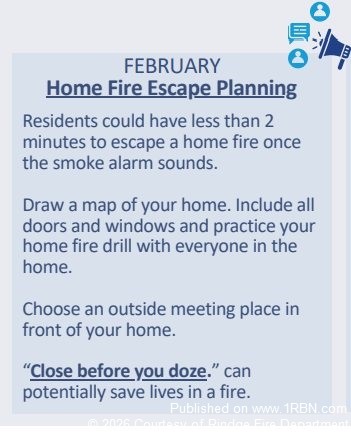 Rindge Fire Department Promotes Home Fire Escape Planning and Emergency Registry Program