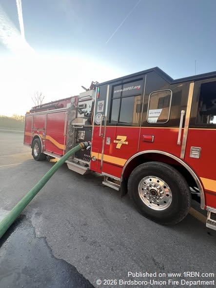 Exeter Fire Rescue Engine Birdsboro-Union Engine 7 Responds to Commercial Fire in Exeter Township