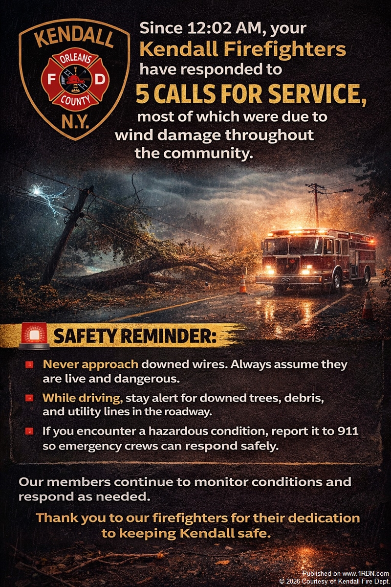 Wind Conditions Keep Kendall Fire Department Busy