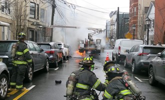 BUCKET TRUCK MISHAP CREATES QUITE A STORY