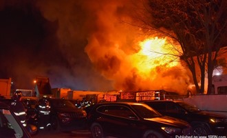 Multiple Trucks On Fire Behind Rochelle Park Business