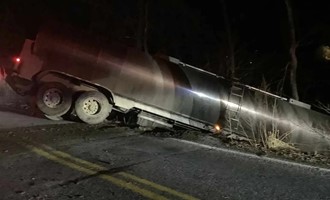 Milk Truck crashes into Irish Creek